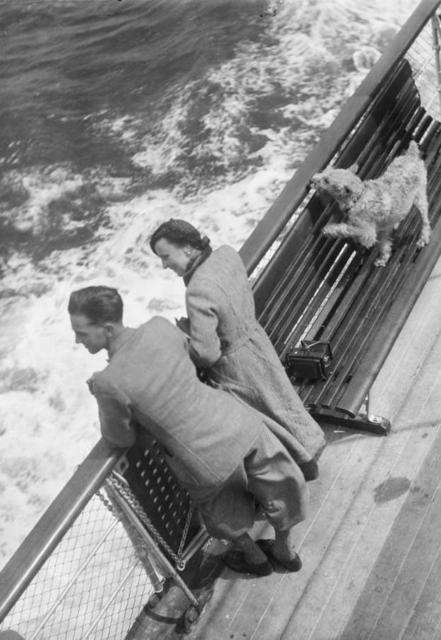 Man and woman on a ferry