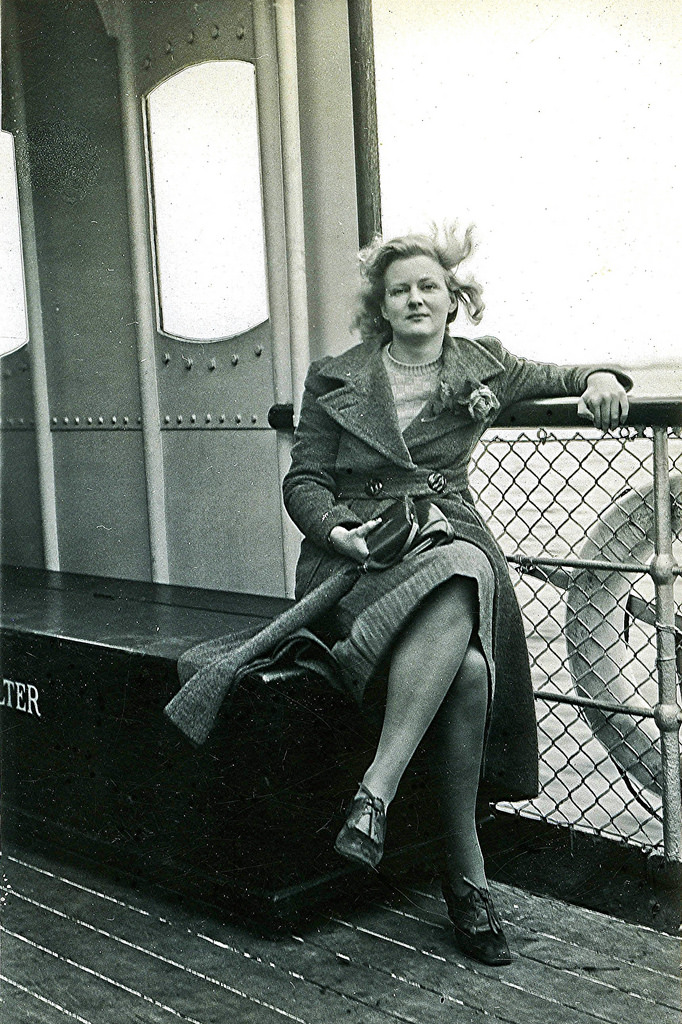 Lady on a traveling ship in Denmark in 1937