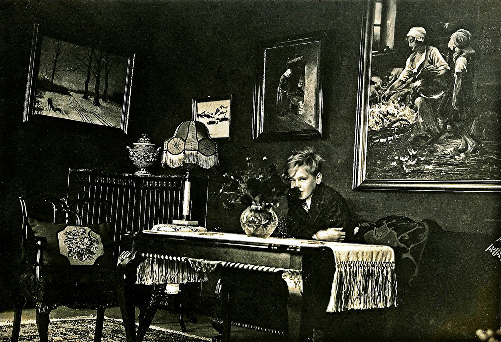 Boy in his house in Copenhagen, 1937