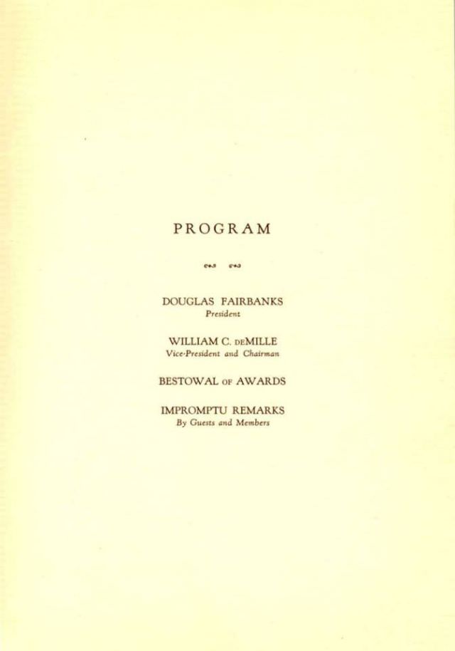 The 1st Academy Awards Program