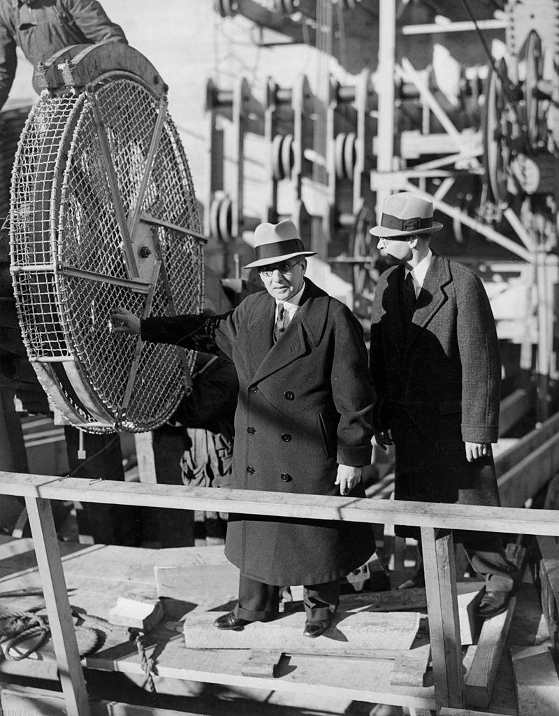 Chief Engineer and builder of the Golden Gate Bridge, Joseph Strauss, and Assistant Chief Engineer William Payne.