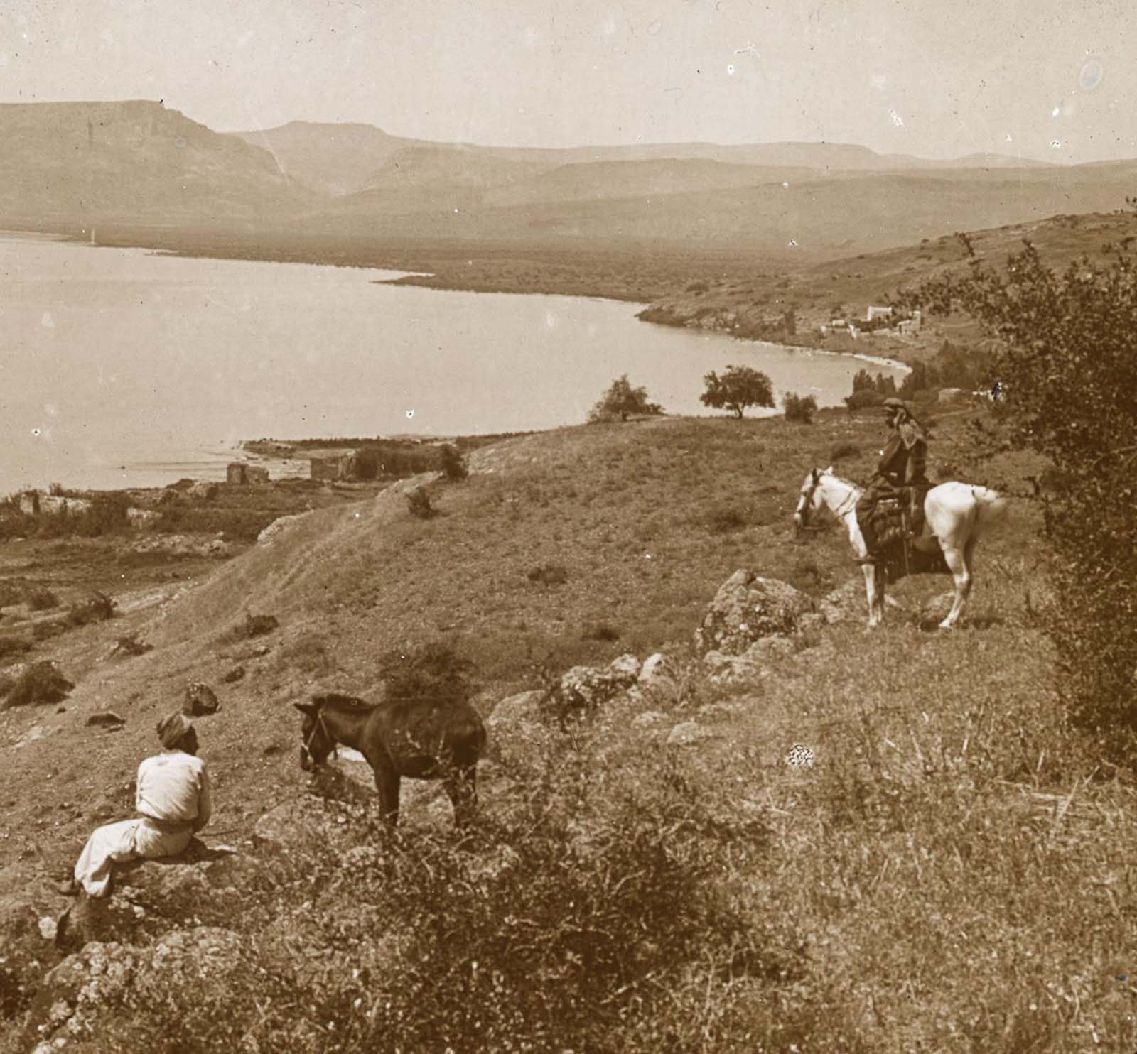 A view from Bethsaida to the Mount of the Beatitudes.