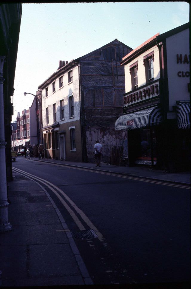 The north side of Tacket St before demolition of this row of properties for road widening