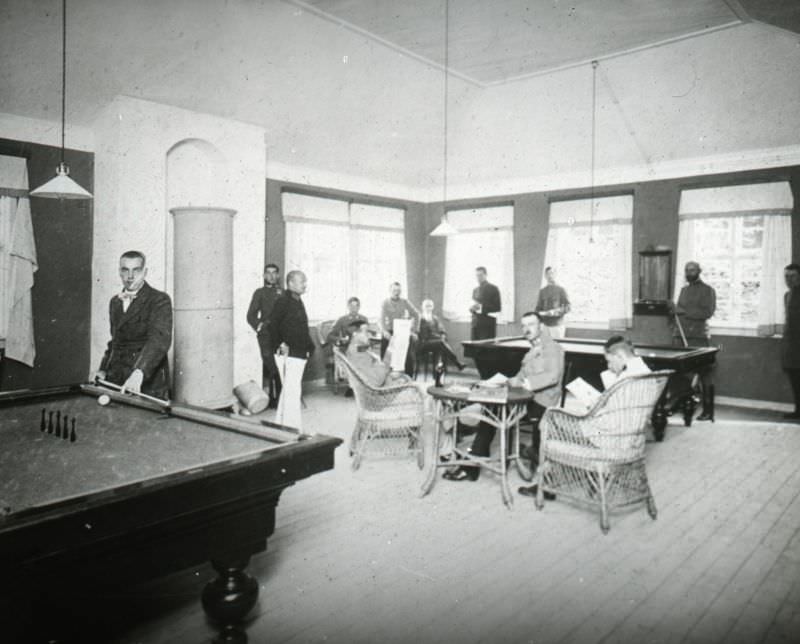 Billiard room in the Officers' Camp Hald Camp, Hald Ege