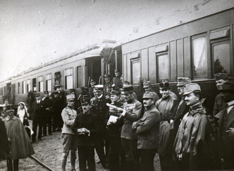 Prisoners of war transport from the hospital camp at Hald