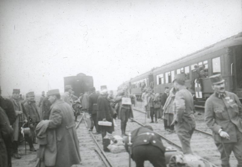 Prisoners of war transport from the hospital camp at Hald