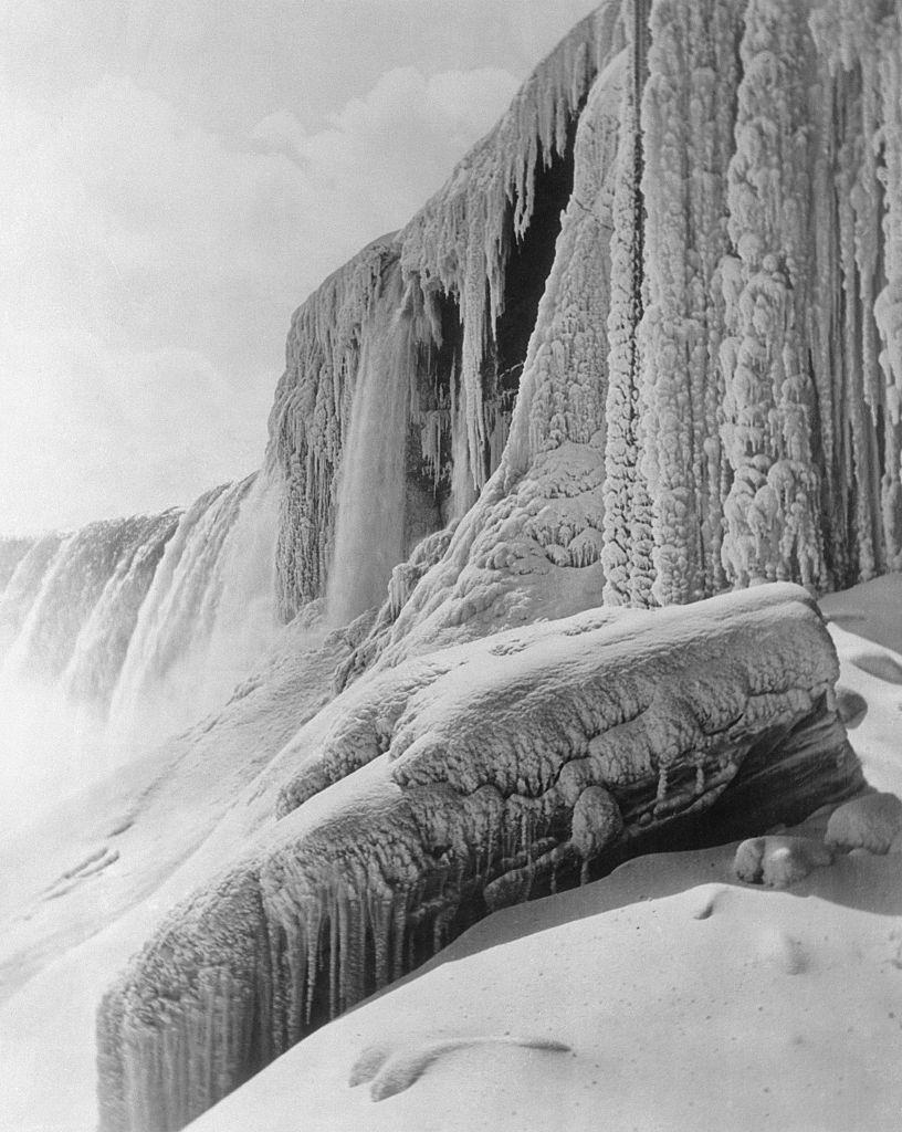 A Symphony in White. White water cascades with a never-ceasing roar, 1933.