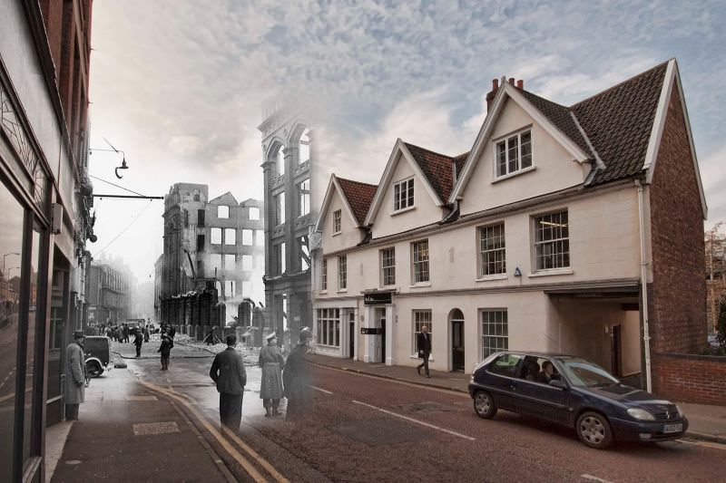 Harmers Factory, St Andrews Broad Street, 1943 and 2012