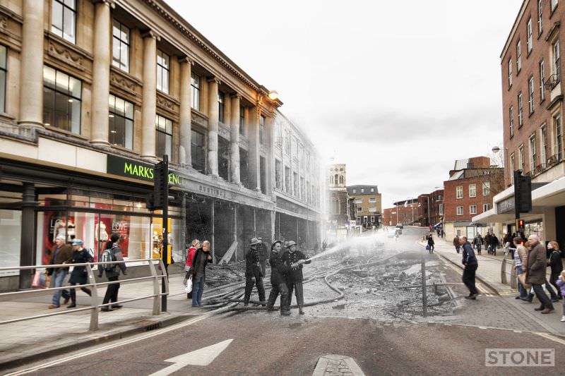 Rampant Horse Street, 1942 and 2011