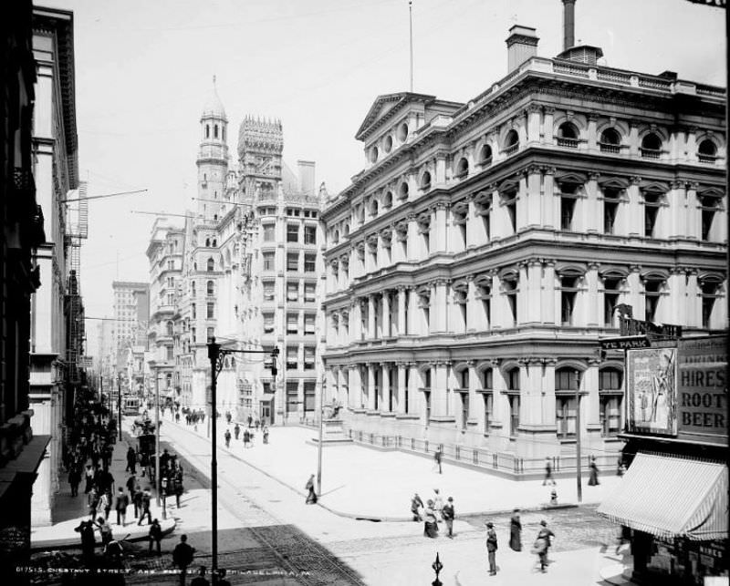 Chestnut Street and post office, Philadelphia, Pennsylvania, 1900s