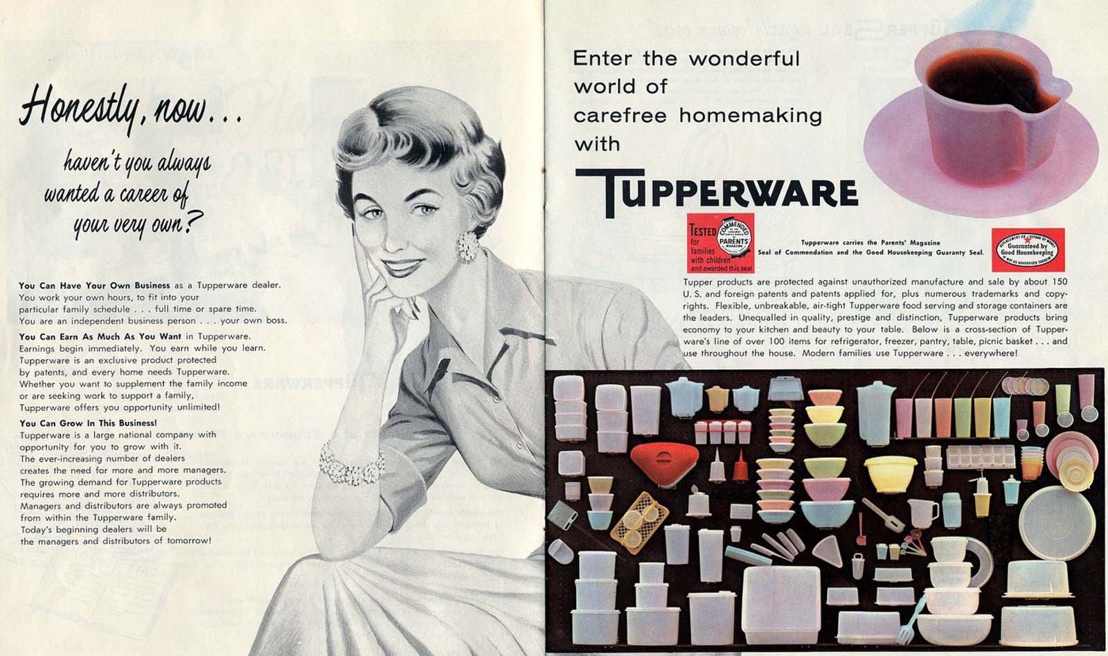 Tupperware advertising.