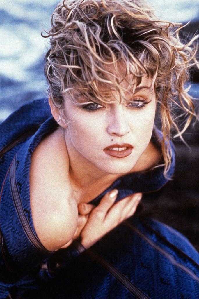 Madonna on the set of the film Desperately Seeking Susan, 1985.