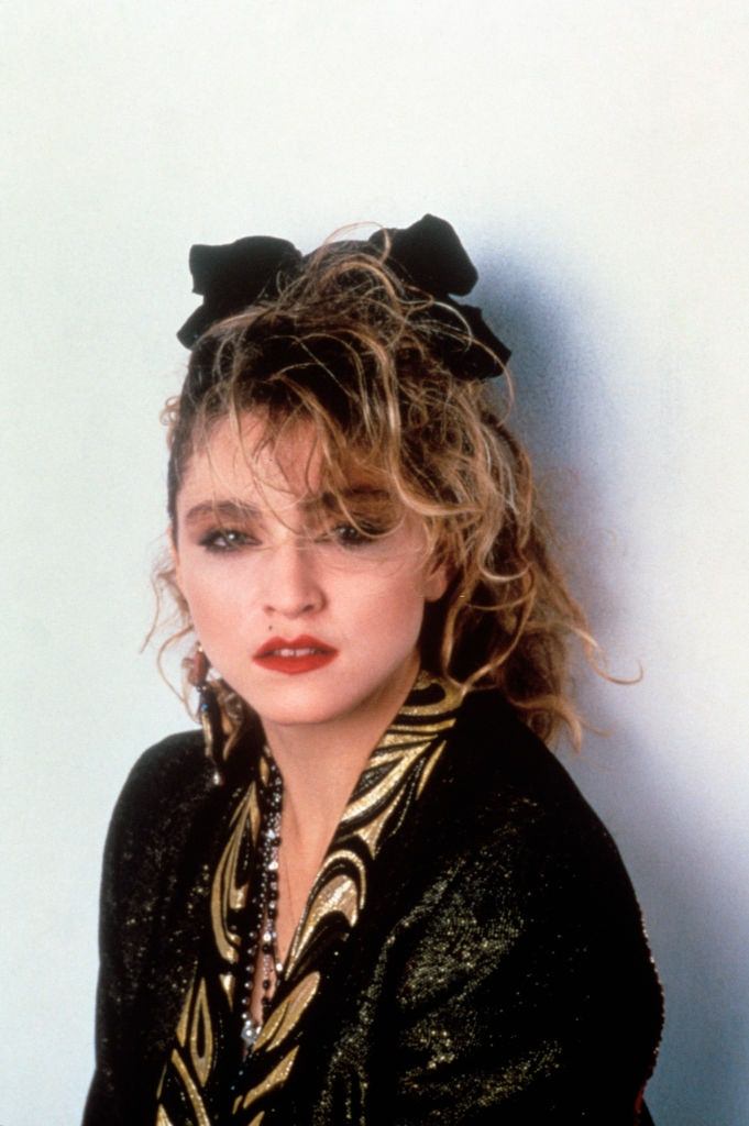 Madonna on the set of the film Desperately Seeking Susan, 1985.