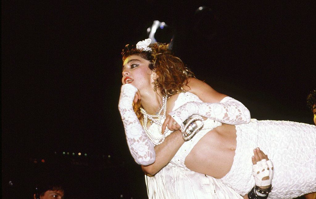 Madonna performing on tour, 1985.