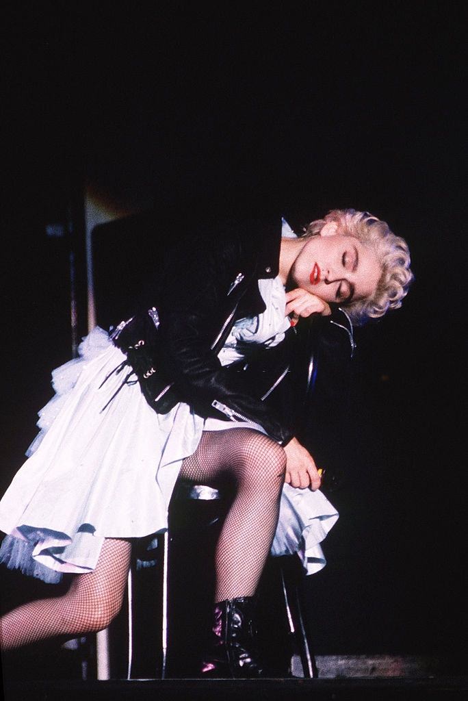 Madonna performs on stage, 1983.