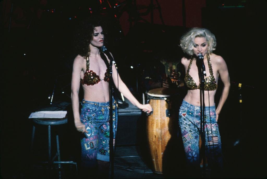 Madonna with actress Sandra Bernhard, 1989.