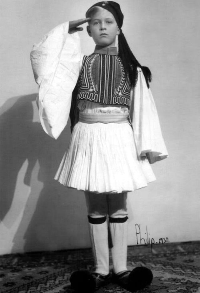 Philip in traditional Greek Evzone costume, 1930.