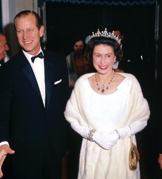 Philip and the Queen arrive at a theater in Malta, 1967.