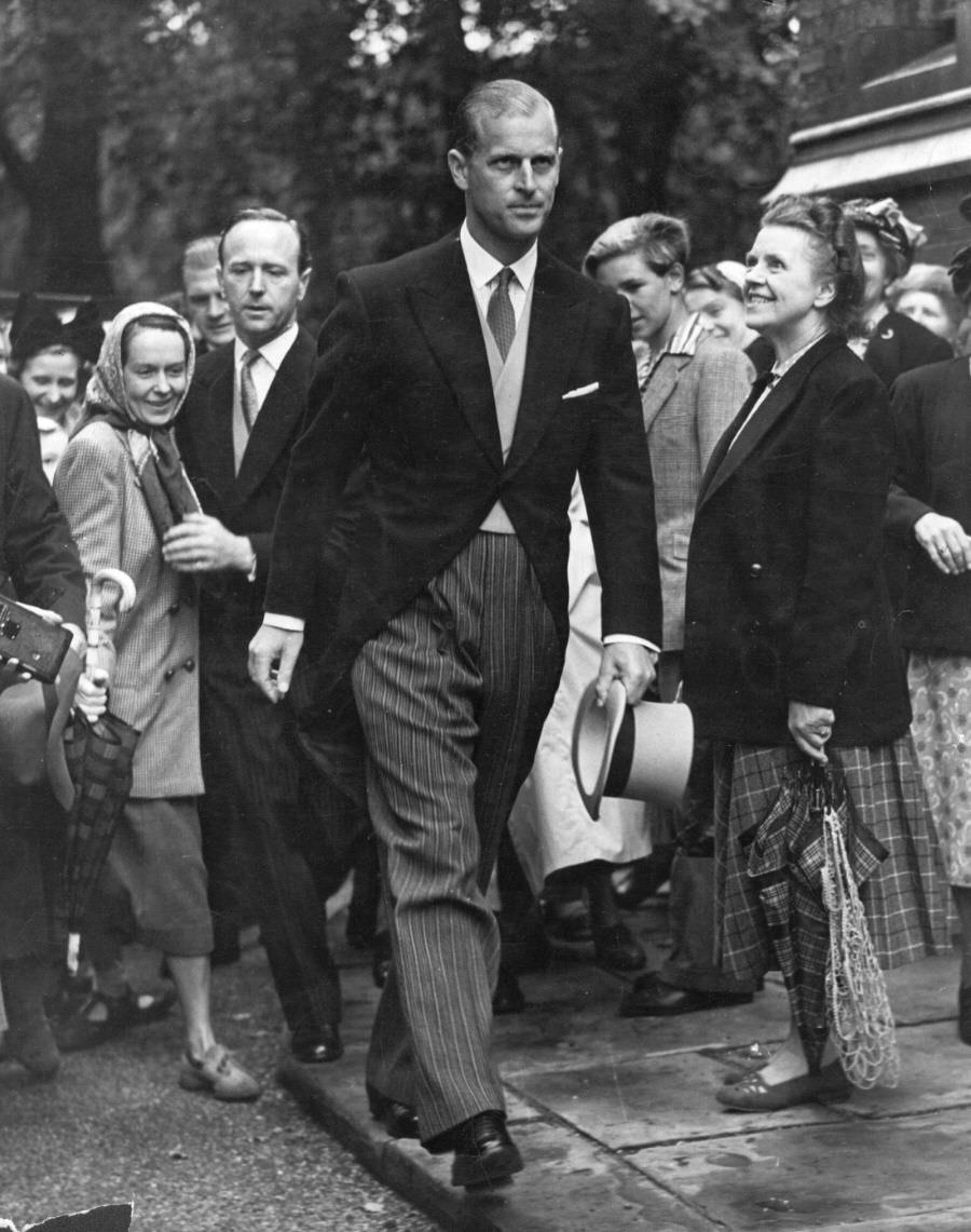 Prince Philip a wedding in London, 1951.