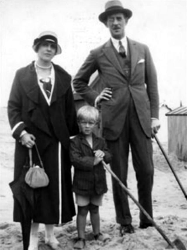 Prince Philip (center) with parents, ca. 1923.