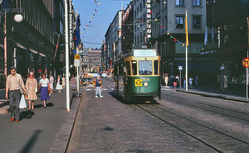 Aleksanterinkatu, the principal shopping street of central Helsinki, 1981