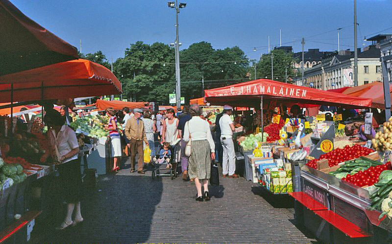 Kauppatori marketplace, Helsinki, 1981