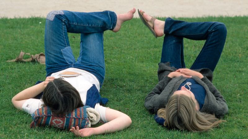 Two girls resting