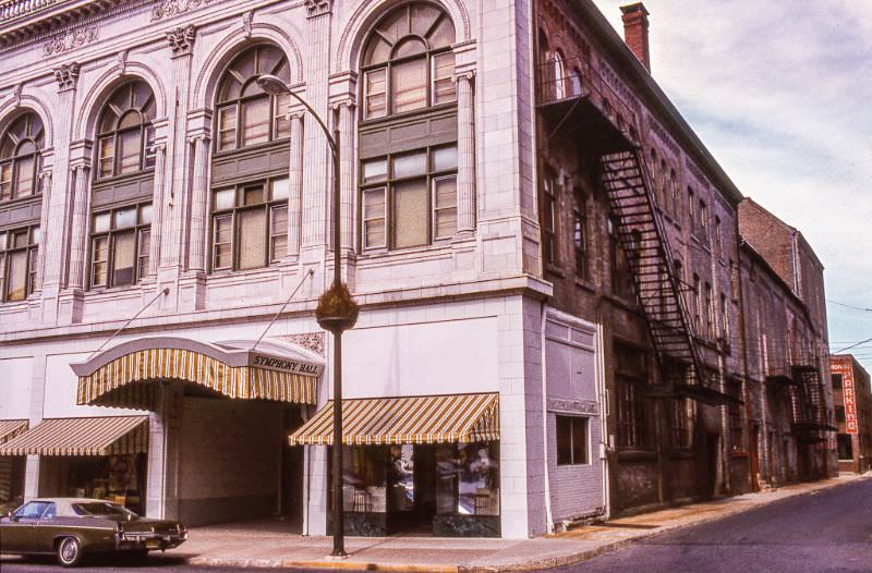 In the back of Symphony Hall, the former Motoramp parking lot is visible