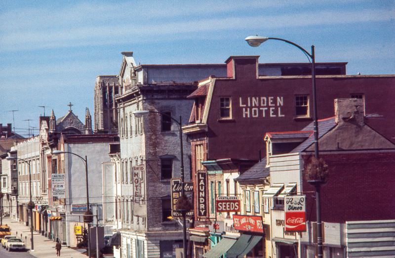 Looking north at the east side of North 7th Street