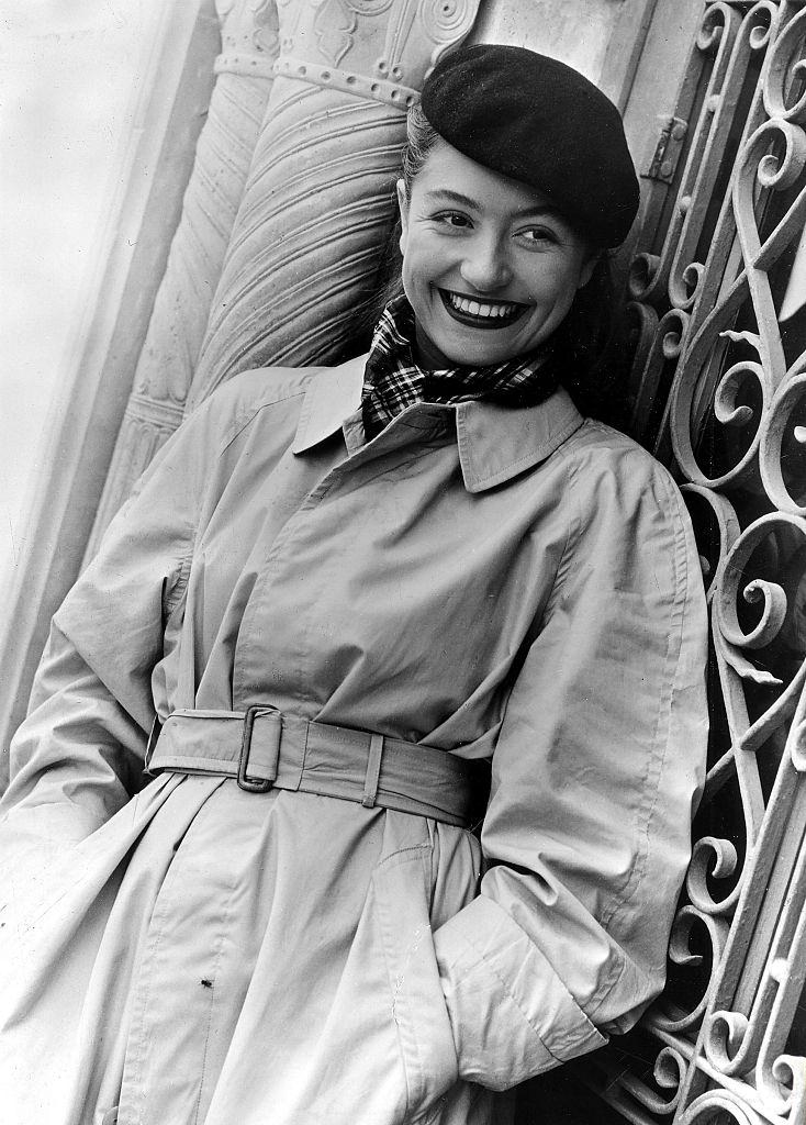 Anouk Aimee portrayed performing on the stage, Venice, 1950s.