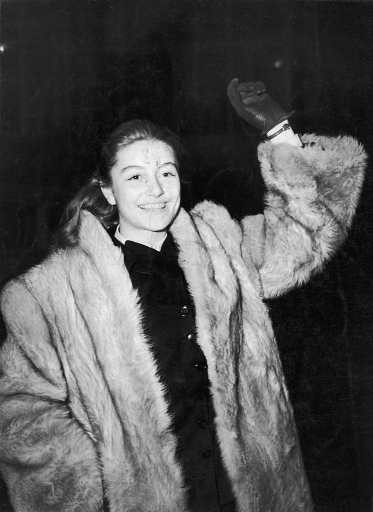 Anouk Aimee in London, 1948.