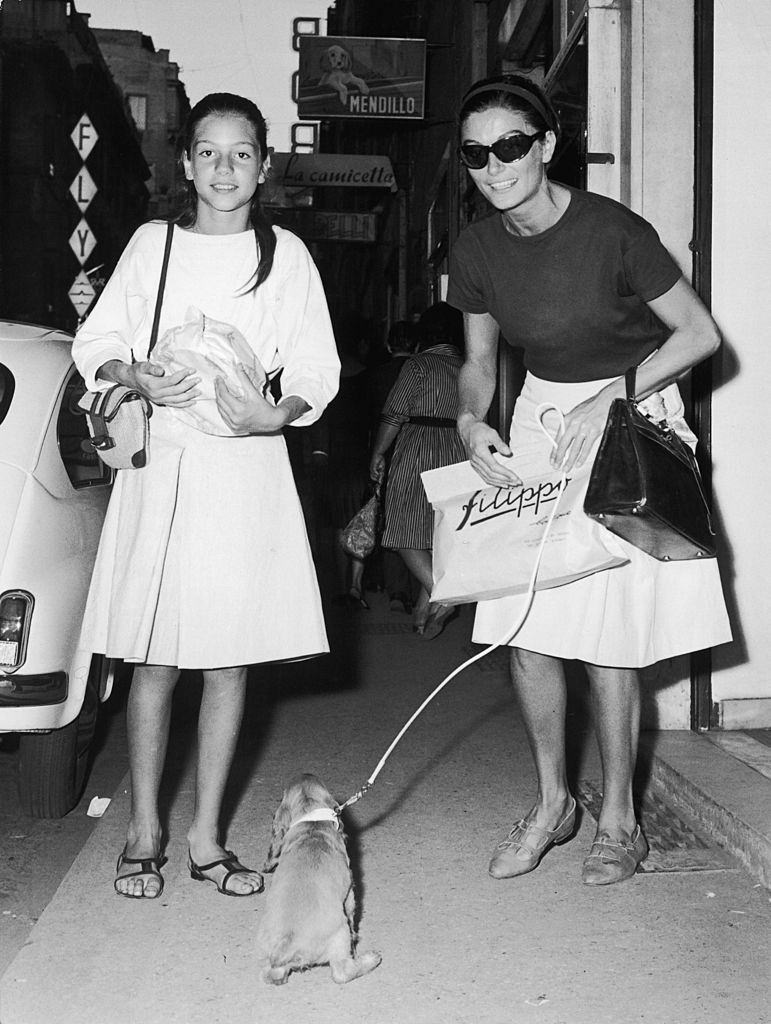 Anouk Aimee and her Daughter Manuella, 1963