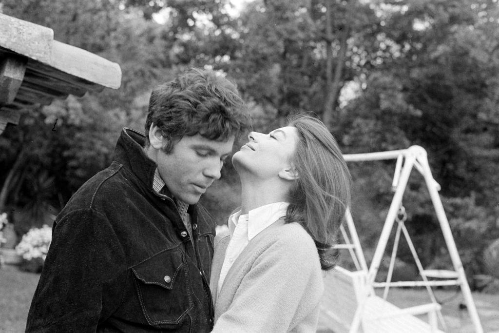 Anouk Aimée and Pierre Barouh during the shooting of the film 'Un homme et une femme', 1966.