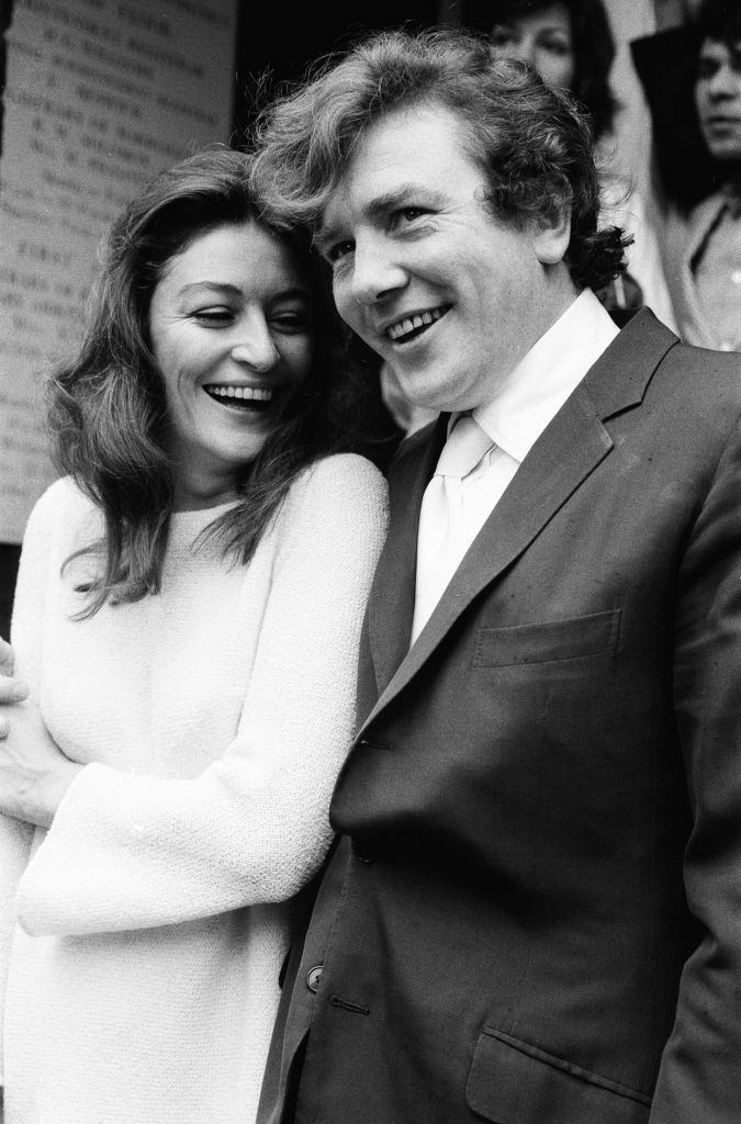 Anouk Aimee with Albert Finney at Kensington registry Office, 1970.