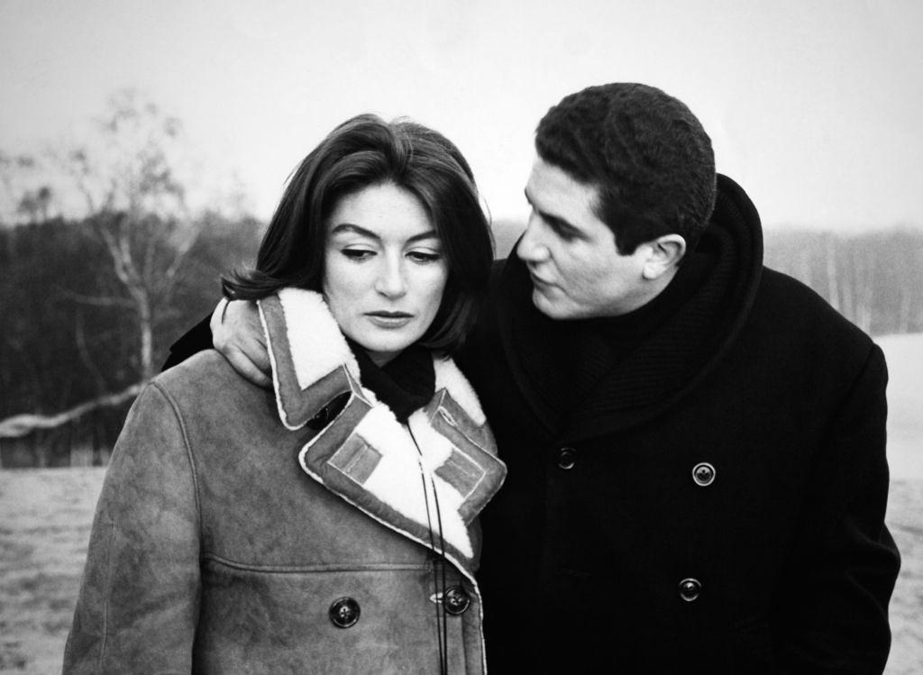 Anouk Aimée with Director Claude Lelouch on the set of the movie 'Un homme et une femme' in 1965, France.