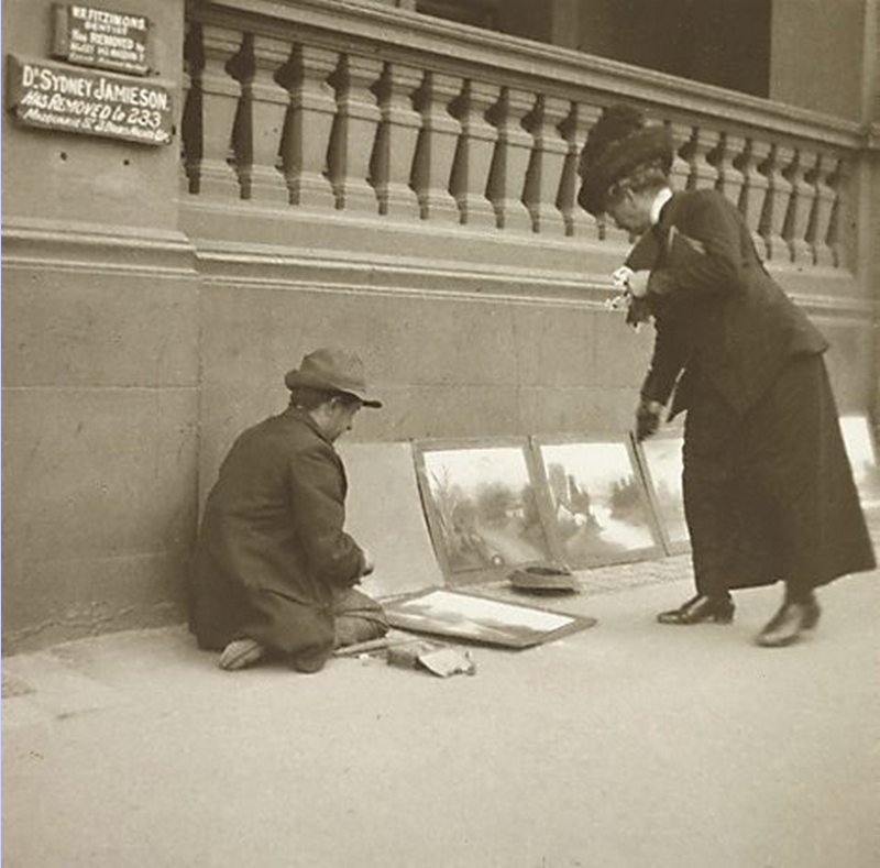 Pavement artist, 1914