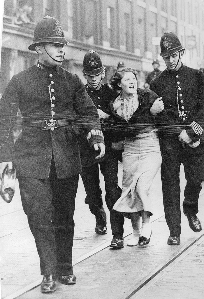 Mosley's supporters were gathering in Great Mint Street for a march through the East End of London culminating in the Battle of Cable Street, 1936.