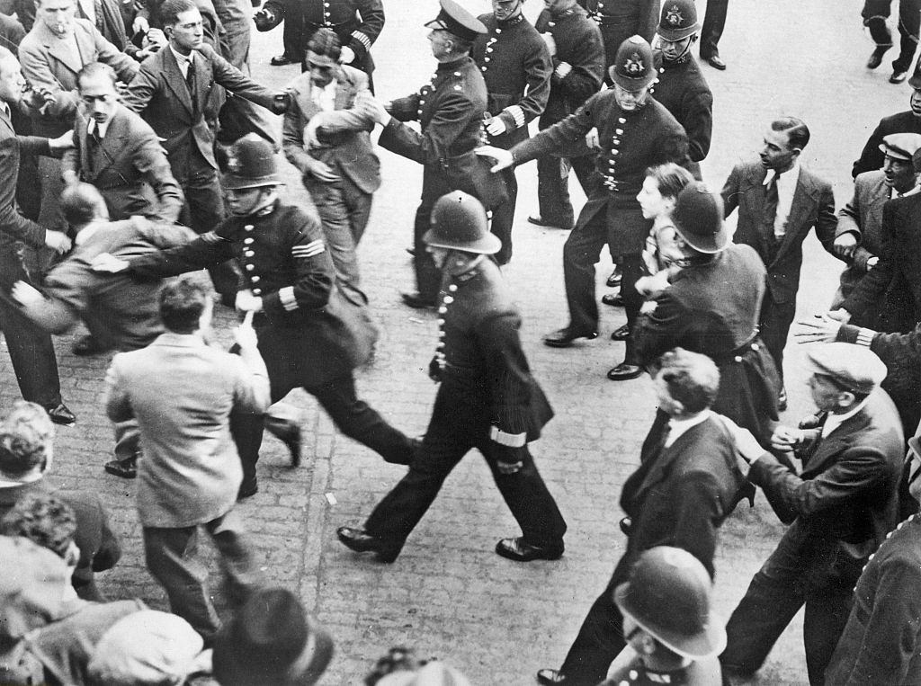 Riots between anti-Fascists and Blackshirts (British Fascists) in London.