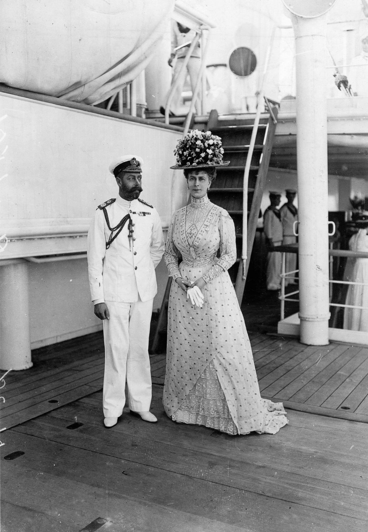 King George V and Queen Mary on the ship to India.