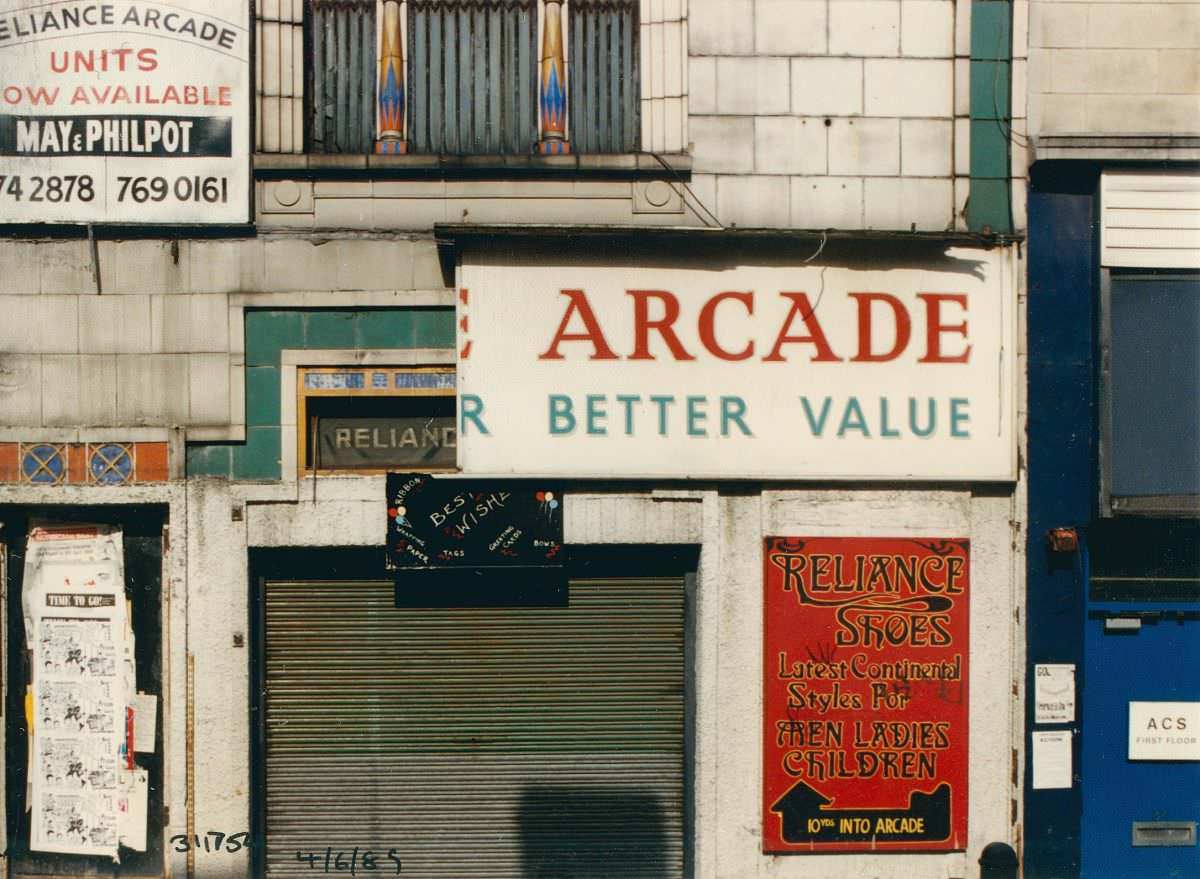 Reliance Arcade, Electric Lane, 1989