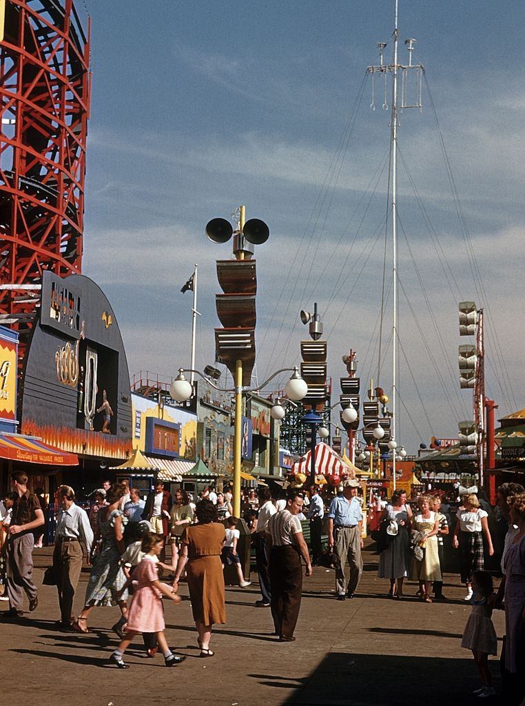 A view of Coney Island circa 1948 in Brooklyn, 1948.