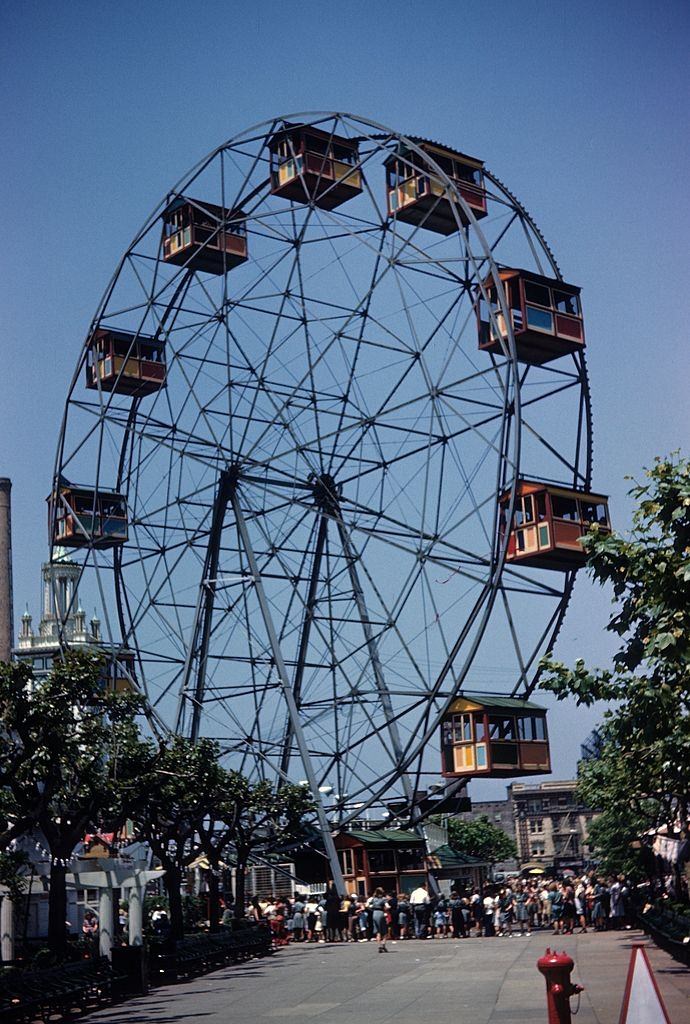 Ferris Wheel ride in Steeplechase Park circa 1948
