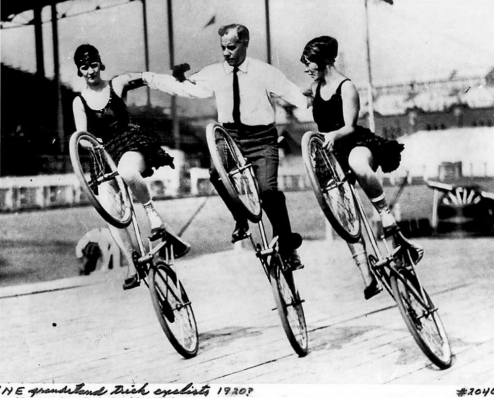 Trick riders at the CNE, 1920