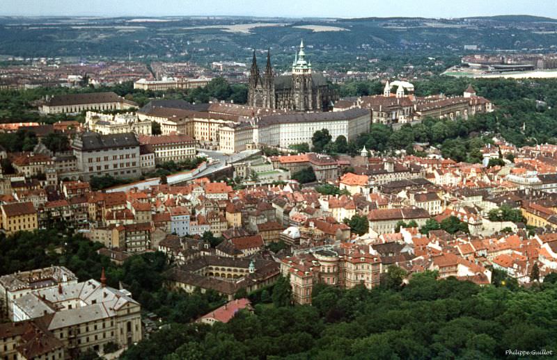 Prague Castle (Hradčany) seen from Petřín Hill