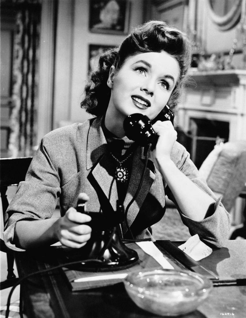 Debbie Reynolds n the telephone in a scene from the movie 'The Affairs of Dobie Gillis', 1953.
