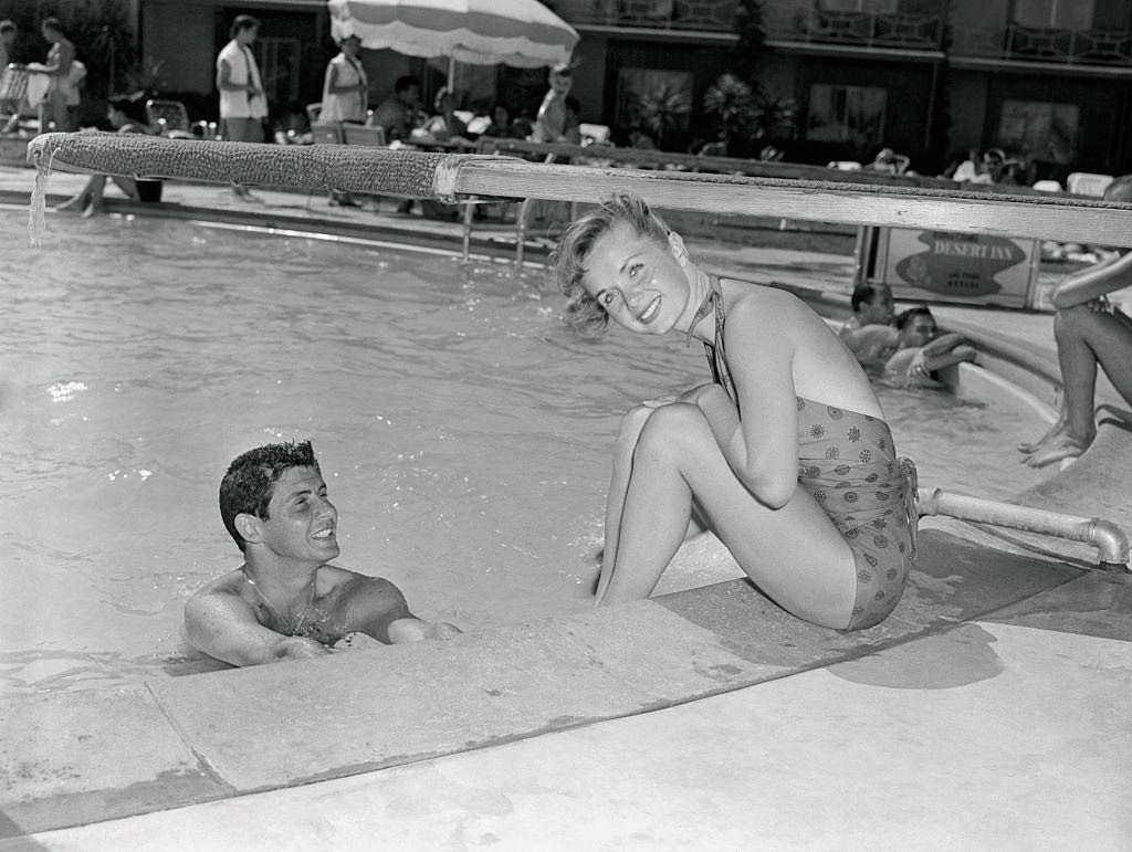 Debbie Reynolds and Eddie Fisher at Poolside, 1954.