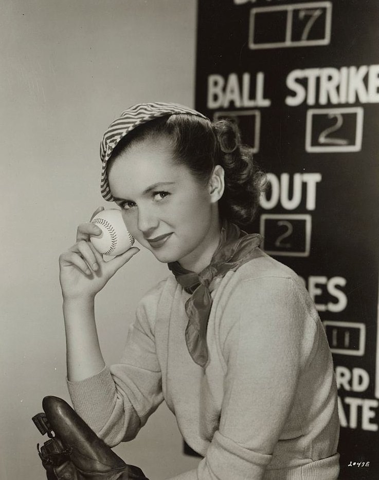 Debbie Reynolds with Baseball, 1955.