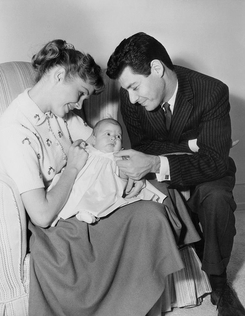 Debbie Reynolds-Eddie Fisher with daughter Carrie Frances born October 21, 1956.