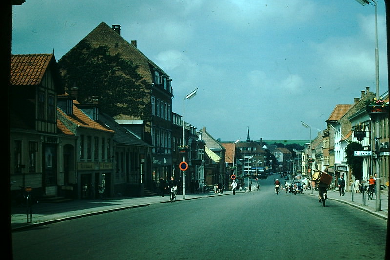 Main Street in Skanderborg, Denmark, 1954