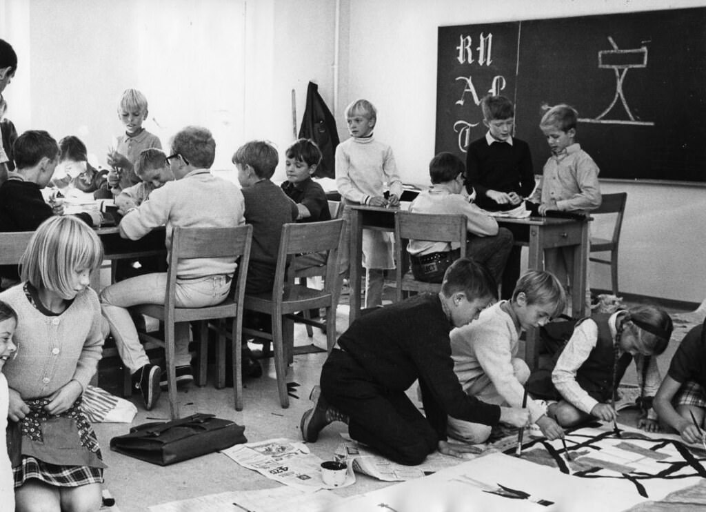 Allehelgensgade School, classroom, 1969